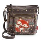 Unionbay Fox Applique Crossbody Bag, Women's, Dark Brown