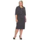 Plus Size Maya Brooke Embellished Jacket & Dress Set, Women's, Size: 18 W, Med Grey