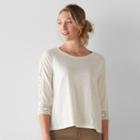 Petite Sonoma Goods For Life Lace-accent Top, Women's, Size: M Petite, Natural