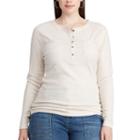 Plus Size Chaps Long Sleeve Henley Top, Women's, Size: 2xl, Grey