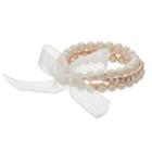 Simulated Pearl & Simulated Crystal Stretch Bracelet Set, Women's, Pink