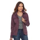 Petite Sonoma Goods For Life&trade; Embroidered Utility Jacket, Women's, Size: S Petite, Drk Purple
