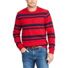 Men's Chaps Classic-fit Striped Crewneck Sweater, Size: Medium, Red