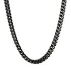 Lynx Black Ion-plated Stainless Steel Foxtail Chain Necklace - 22 In. - Men, Size: 22
