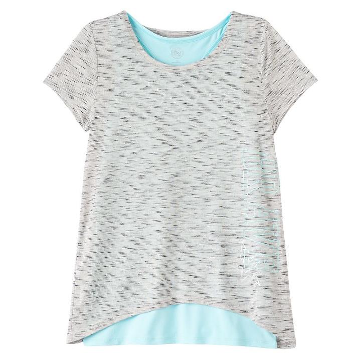 Girls 7-16 & Plus Size Double Layer Tulip Back Tank Top Tee, Size: 10, Silver