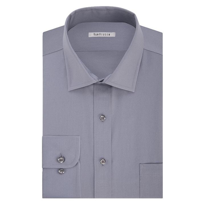 Big & Tall Van Heusen Regular-fit Flex Collar Pincord Wrinkle-free Dress Shirt, Men's, Size: 16.5 35/6t, Grey Other