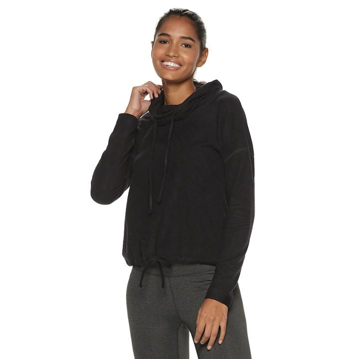 Women's Fila Sport&reg; Loop Terry Cowlneck Hoodie, Size: Large, Black