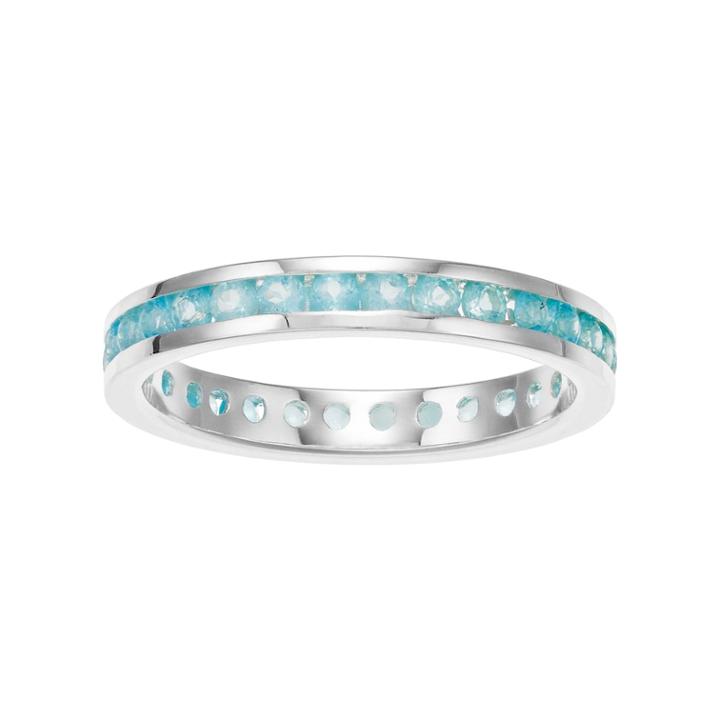 Traditions Sterling Silver Channel-set Apatite Birthstone Ring, Women's, Size: 10, Blue