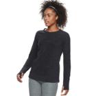 Women's Tek Gear&reg; Microfleece Long Sleeve Top, Size: Xl, Black