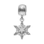Individuality Beads Sterling Silver Crystal Snowflake Charm, Women's, White