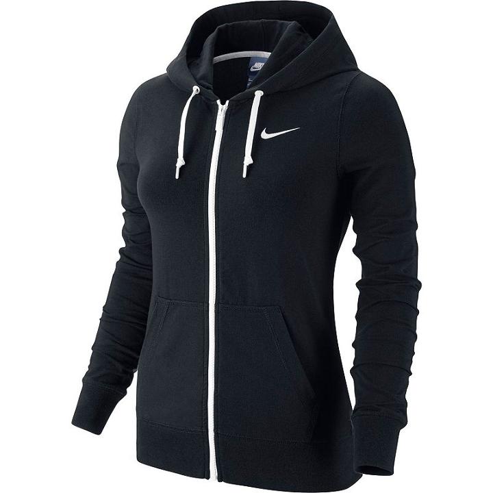 Women's Nike Solid Jersey Full-zip Hoodie, Size: Xs, Grey (charcoal)