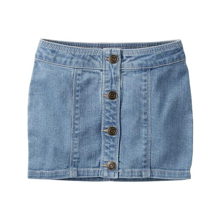Girls 4-8 Carter's Button-front Jean Skirt, Girl's, Size: 5, Blue Other