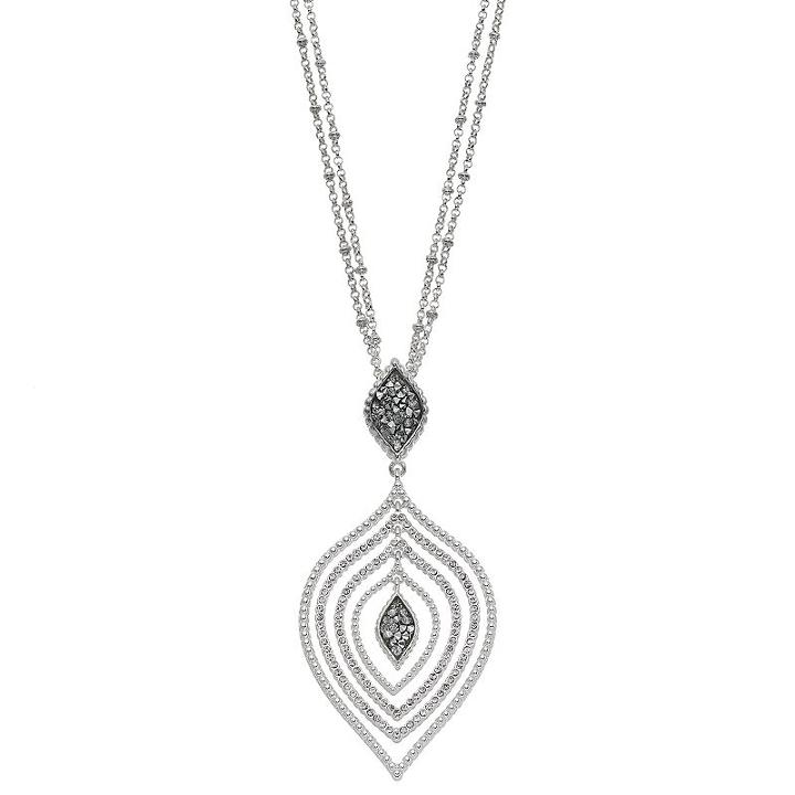 Dana Buchman Marquise Pendant Necklace, Women's, Silver