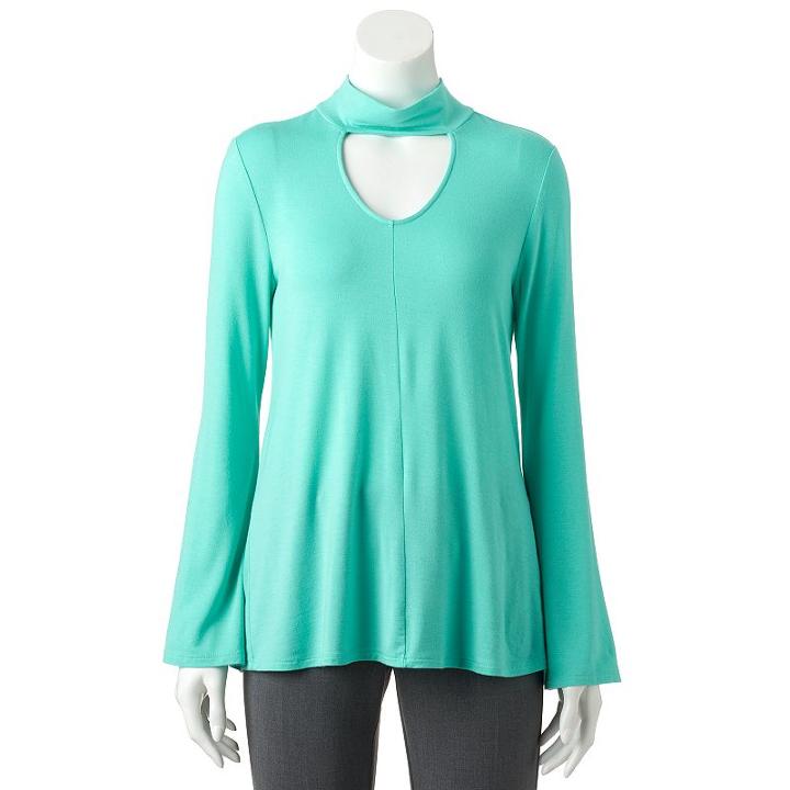 Women's Apt. 9&reg; Keyhole Choker Top, Size: Xxl, Brt Green