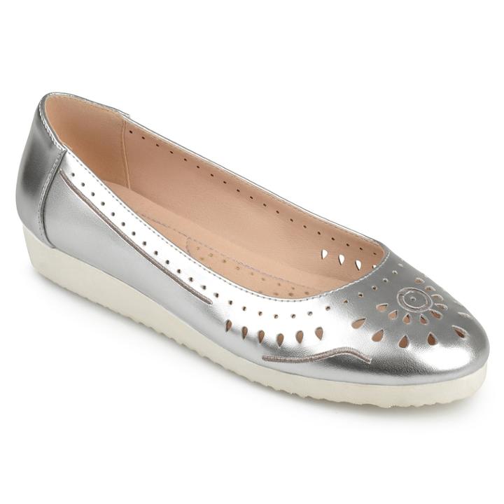 Journee Collection Cindra Women's Ballet Flats, Size: Medium (11), Silver