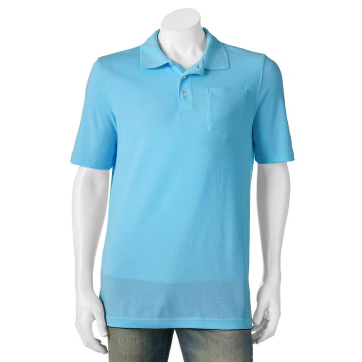 Big & Tall Croft & Barrow&reg; Signature Pocket Polo, Men's, Size: M Tall, Blue (navy)