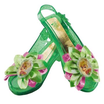 Disney Fairies Tinker Bell Kids Sparkle Costume Shoes, Girl's, Size: 11-12, Green