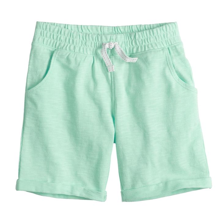 Girls 4-10 Jumping Beans&reg; Roll-cuff French Terry Bermuda Shorts, Size: 4, Light Blue