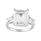 Stella Grace Sterling Silver Emerald-cut White Topaz Ring, Women's, Size: 9