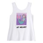 Girls 7-16 So&reg; Flippy Screen Sequin Applique Tank Top, Girl's, Size: 7-8, White