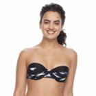 Women's Adidas Abstract D-cup Bandeau Bikini Top, Size: Small, Black