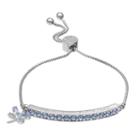 Brilliance Silver Plated Enjoy The Journey Bolo Bracelet With Swarovski Crystals, Women's, Blue