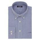 Men's Chaps Regular-fit Plaid Wrinkle-free Stretch Collar Dress Shirt, Size: 16-34/35, Dark Blue