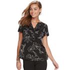 Women's Apt. 9&reg; Zipper-neck Crepe Top, Size: Xl, Black