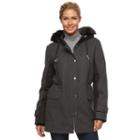 Women's Apt. 9&reg; Hooded Wool Blend Anorak Jacket, Size: Medium, Dark Grey