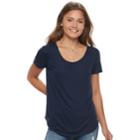 Juniors' Mudd&reg; Roadtrip Scoopneck Tee, Teens, Size: Small, Blue (navy)