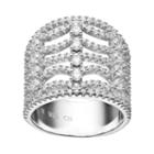 Cubic Zirconia Sterling Silver Wavy Ring, Women's, Size: 7