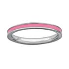 Stacks And Stones Sterling Silver Pink Enamel Stack Ring, Women's, Size: 7