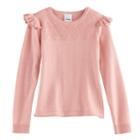 Girls 4-12 Sonoma Goods For Life&trade; Flutter Sleeve Pullover Sweater, Size: 6, Lt Orange