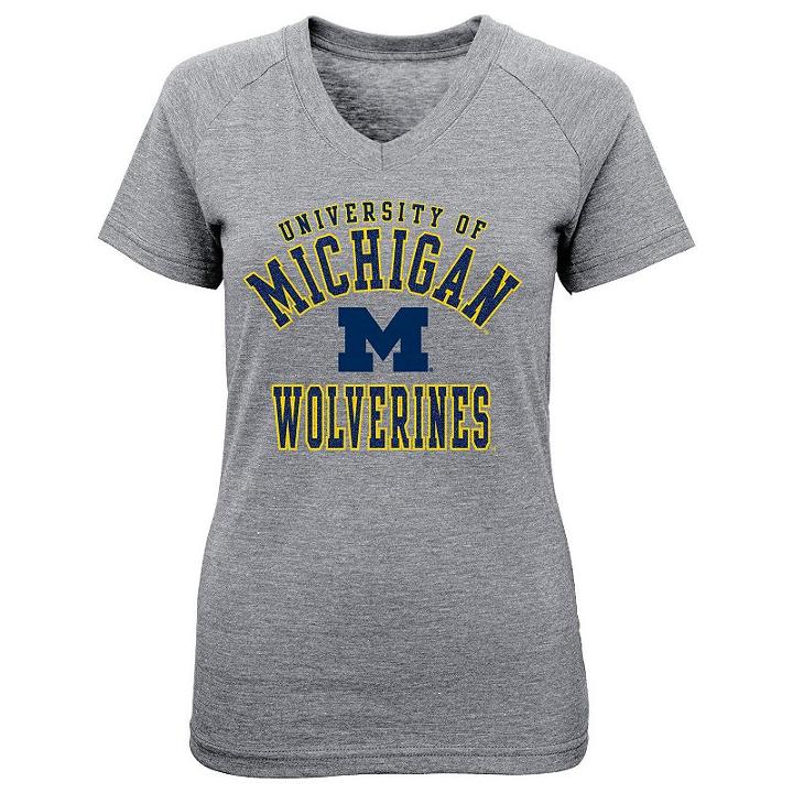 Girls 7-16 Michigan Wolverines University Stack Tee, Size: Xl(16), Multicolor