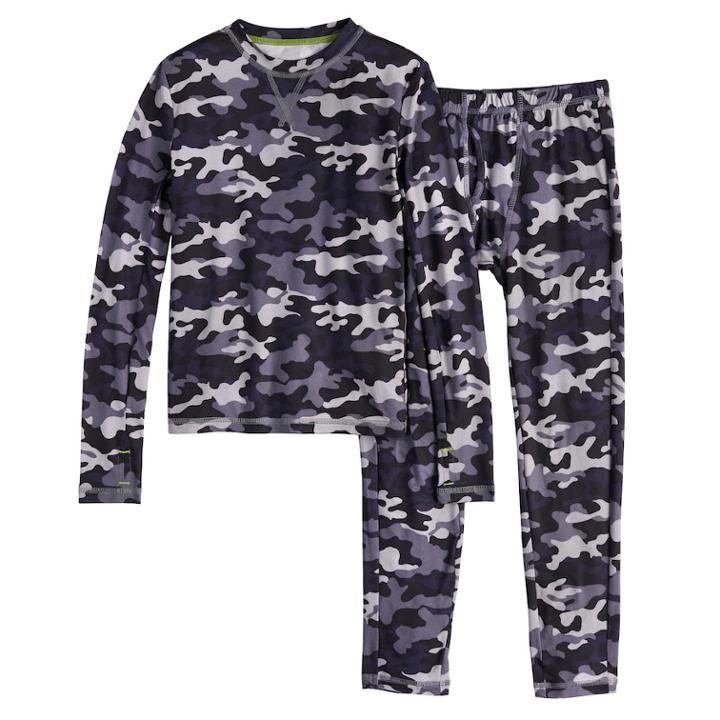 Boys 4-18 Cuddl Duds Printed Climatesmart 2-piece Baselayer Set, Size: 8-10, Oxford