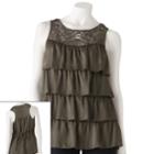 Heart And Soul Crochet Top - Juniors, Teens, Size: Large, Green