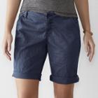 Women's Sonoma Goods For Life&trade; Chino Bermuda Shorts, Size: 14, Dark Blue