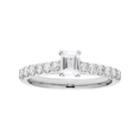 14k Gold 1 Carat T.w. Igl Certified Diamond Emerald Cut Engagement Ring, Women's, Size: 6.50, White