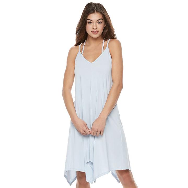 Juniors' Mudd&reg; Handkerchief Hem Trapeze Dress, Girl's, Size: Xs, Blue (navy)