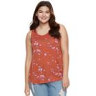 Juniors' Plus Size Mudd&reg; Racerback Tank, Teens, Size: 1xl, Med Brown