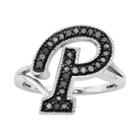 Sterling Silver 1/4-ct. T.w. Diamond Initial Ring, Women's, Size: 8