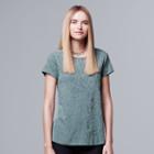 Women's Simply Vera Vera Wang Abstract Jacquard Tee, Size: Xl, Green