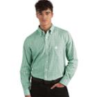 Men's Antigua Michigan State Spartans Box Plaid Pattern Button-down Shirt, Size: Large, Green