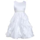 Girls 7-16 & Plus Size Bonnie Jean White Organza Cascade Dress, Girl's, Size: 10