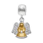 Individuality Beads Sterling Silver & 14k Gold Over Silver Crystal Angel Charm, Women's, Multicolor