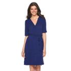 Women's Apt. 9&reg; Faux-wrap Dress, Size: Small, Drk Purple