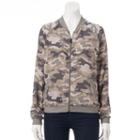 Juniors' About A Girl Print Bomber Jacket, Size: Small, Grey Other