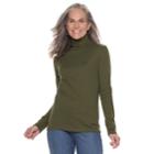 Women's Croft & Barrow&reg; Essential Turtleneck Top, Size: Large, Dark Green