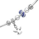 Individuality Beads Sterling Silver Snake Chain Bracelet, Crystal Bead And Angel Charm Set, Women's, Blue