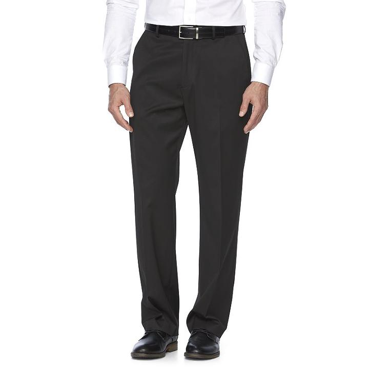 Men's Croft & Barrow&reg; True Comfort Stretch Classic-fit Flat-front Suit Pants, Size: 34x32, Black